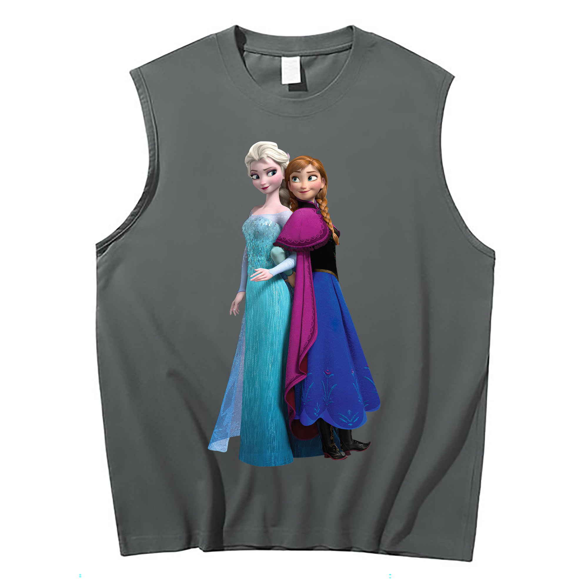 （画像用） アナと雪の女王 アンナ エルサ Frozen Anna Elsa コットン100％タンクトップ（フロントプリント）